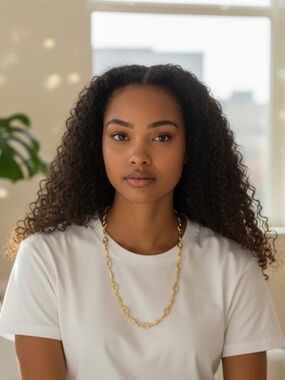 Vintage 20” Gold Tone Chain Necklace with decorative oval links